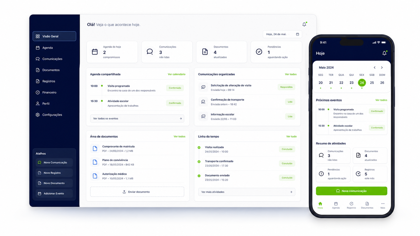 Exemplo de plataforma digital em desktop e celular